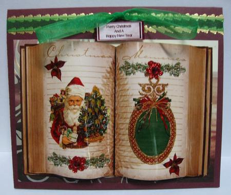 Christmas Memories Vintage Book with Santa A4 by Joy Comstock
