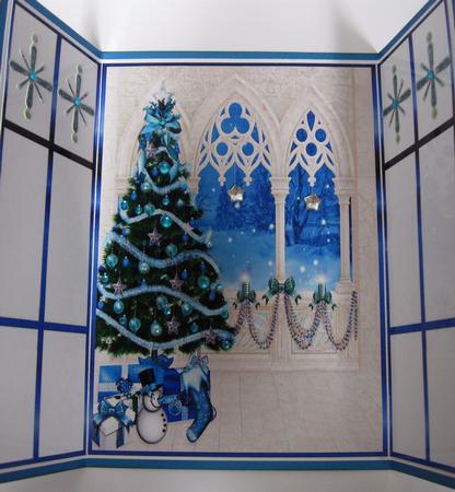 Pretty Christmas Tree with Lots of Presents French Gatefold by Joy Comstock