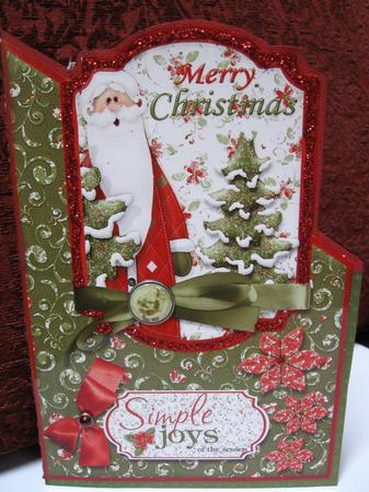 Santa Simple Joys Over the Edge Quick Cut & Fold Card by Joy Comstock