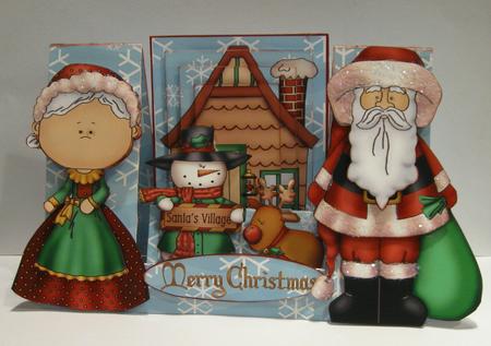 Christmas Santas Village Decoupage Stepper card Kit by Joy Comstock