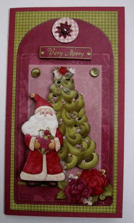 Santa by the Tree by Joy Comstock