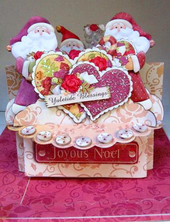 Santas Gathering 3D Shelf Card with Card Box by Joy Comstock