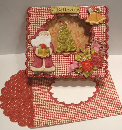Santa and Tree Tent Card by Joy Comstock