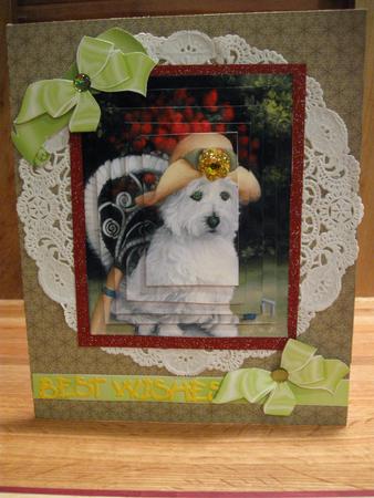 Cute Little Westie in Sun Hat, Pyramids by Joy Comstock