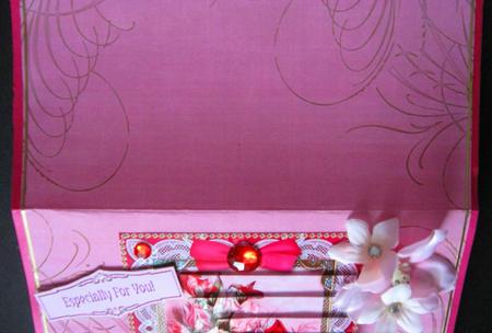Cerise Embossed Fleur Edge A4 Backing Paper by Joy Comstock