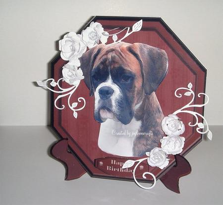 Boxer Dog Plaque & Stand by Joy Hunter