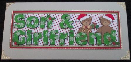 Christmas Teddies Son and Girlfriend Large Dl 2 by JOY SLADDEN