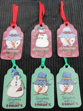 12 Snowmen Melt My Heart Christmas Gift Tags by JOY SLADDEN
