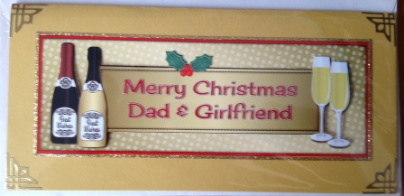 Christmas Champagne Dad & Girlfriend Large Dl by JOY SLADDEN