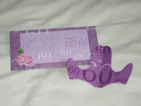 Purple Linen 60 Birthday A4 Backing Paper by Joyce Davies