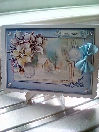 Village church A5 card by Joyce Edwards