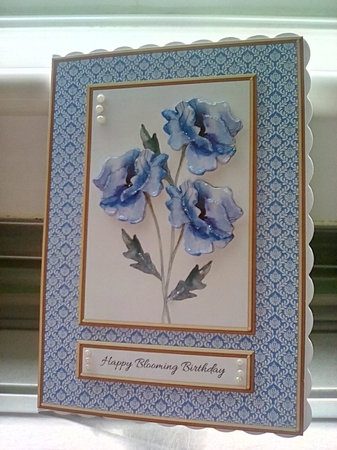 Happy Blooming Birthday - Blue Poppies by Joyce Edwards