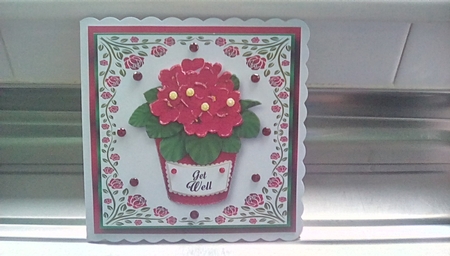 Pretty Pot Plant In Magenta by Joyce Edwards