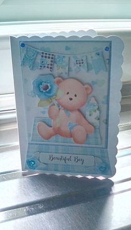 Shaped Card Topper Baby BOY by Joyce Edwards