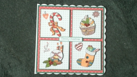 Christmas decorations 7x7 card by Joyce Edwards
