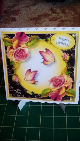 Vivid Melba Roses 8x8 by Joyce Edwards