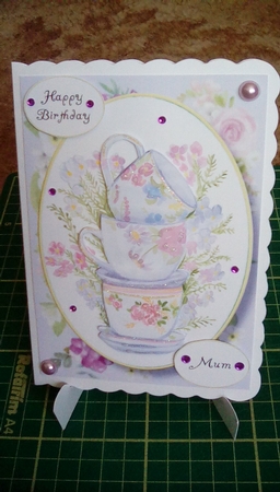 Stack Of Teacups A5 by Joyce Edwards