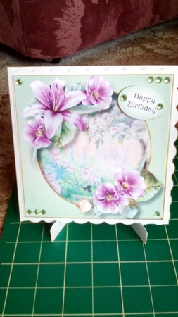Beautiful Purple Lilies 8x8 by Joyce Edwards
