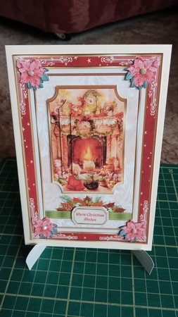 Christmas Fireside Decoupage Topper 2 by Joyce Edwards