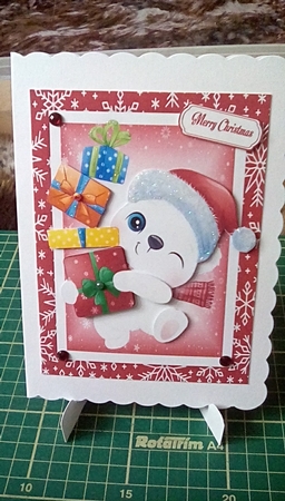 Adorable Polar Bear With Presents by Joyce Edwards