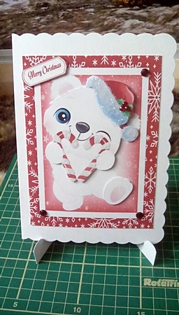 Adorable Polar Bear With Love Heart Candy Canes by Joyce Edwards