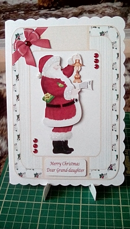 Rounded corners Santa step by step card front by Joyce Edwards