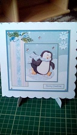 Skating penguin 7x7 by Joyce Edwards