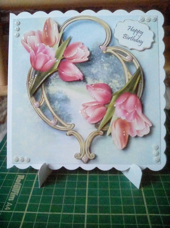 Gorgeous Flowers On Golden Frame - Tulips by Joyce Edwards