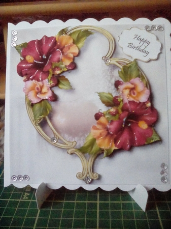 Gorgeous Flowers On Golden Frame - Hibiscus by Joyce Edwards