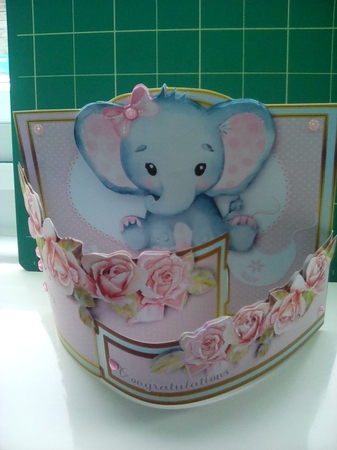 Hello Baby Girl - Bendy Card  by Joyce Edwards