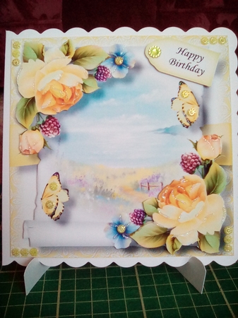 Floral Parchment Scroll 7 by Joyce Edwards