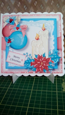 Teal & Pink Christmas - Candles by Joyce Edwards