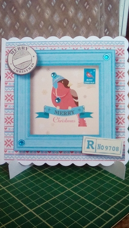 Retro Christmas Robin by Joyce Edwards