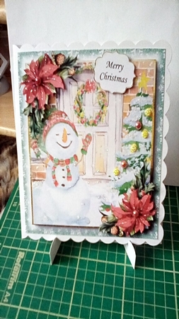 Gorgeous Snowman - Wooden Door by Joyce Edwards