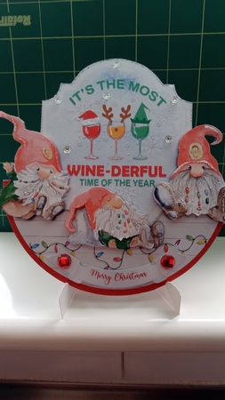 WINE-DERFUL TIME OF THE YEAR rocker card by Joyce Edwards