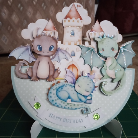 DRAGONS CASTLE rocker card by Joyce Edwards