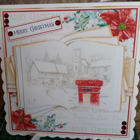 Christmas Postbox Open Book 7x7 inch No.4 by Joyce Edwards