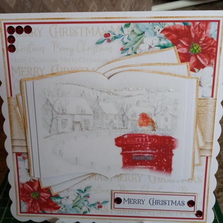 Christmas Postbox Open Book 7x7 inch No.6 by Joyce Edwards