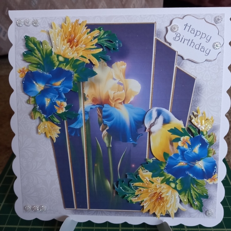 Art Deco Beautiful Floral - Beautiful Blue Iris by Joyce Edwards