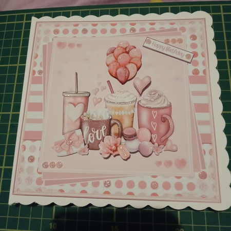 Forever in my heart 7x7ins Decoupage Topper by Joyce Edwards