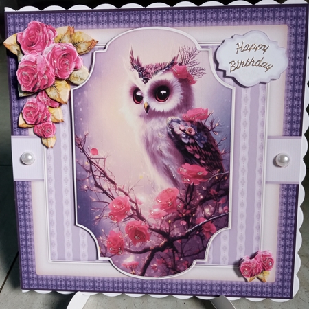 Owl and flowers mini kit by Joyce Edwards