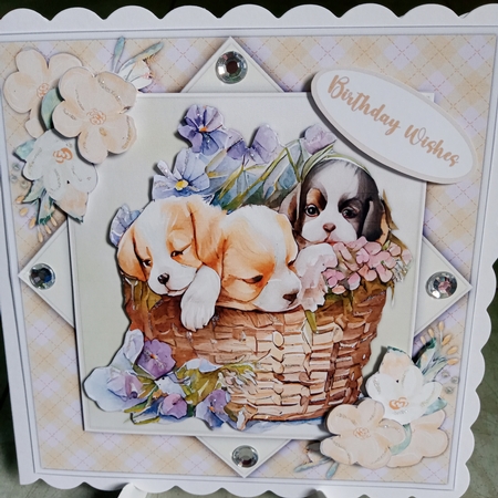 8x8 Mini Kit, Gorgeous Pups In a Basket by Joyce Edwards