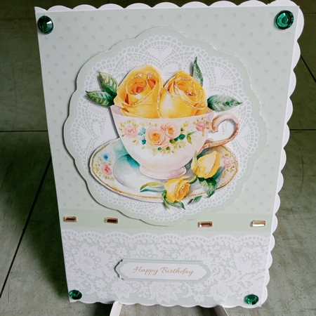 Lovely teacup roses - Mothers Day Or Birthday by Joyce Edwards