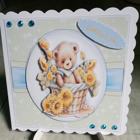8x8 Mini Kit , Gorgeous Teddy in a Basket ,3 by Joyce Edwards