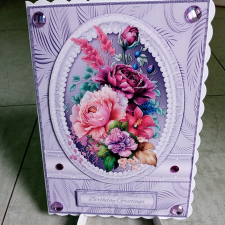 Lovely Floral Birthday Topper - Purple by Joyce Edwards