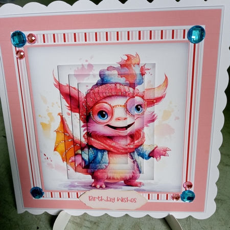 8x8 Mini Kit, Gorgeous Pink Dragon , Pyramid by Joyce Edwards
