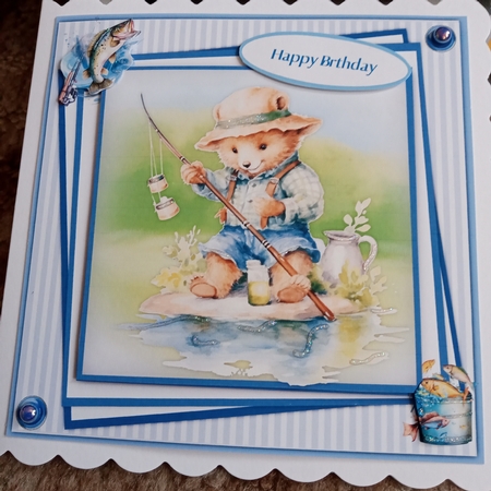 8x8 Mini Kit, Teddys Fishing Day by Joyce Edwards