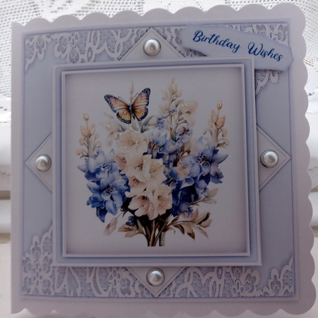 8x8 Mini Kit Beautiful Delphinium Flowers  by Joyce Edwards
