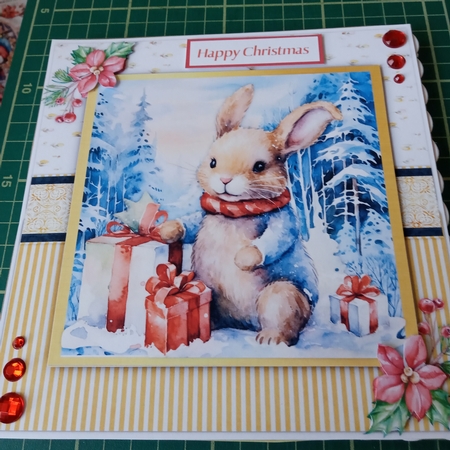 8x8 Mini Kit, Christmas Rabbit with Presents by Joyce Edwards
