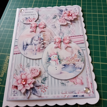 Christmas Pink Baubles 02 Mini Page Kit by Joyce Edwards